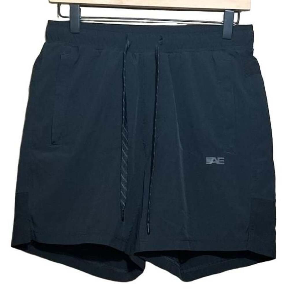 American Eagle Athletic Shorts Size S Black Drawstring Gym